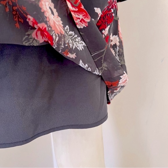 LOFT floral dress with sheer long sleeves - Picture 7 of 8